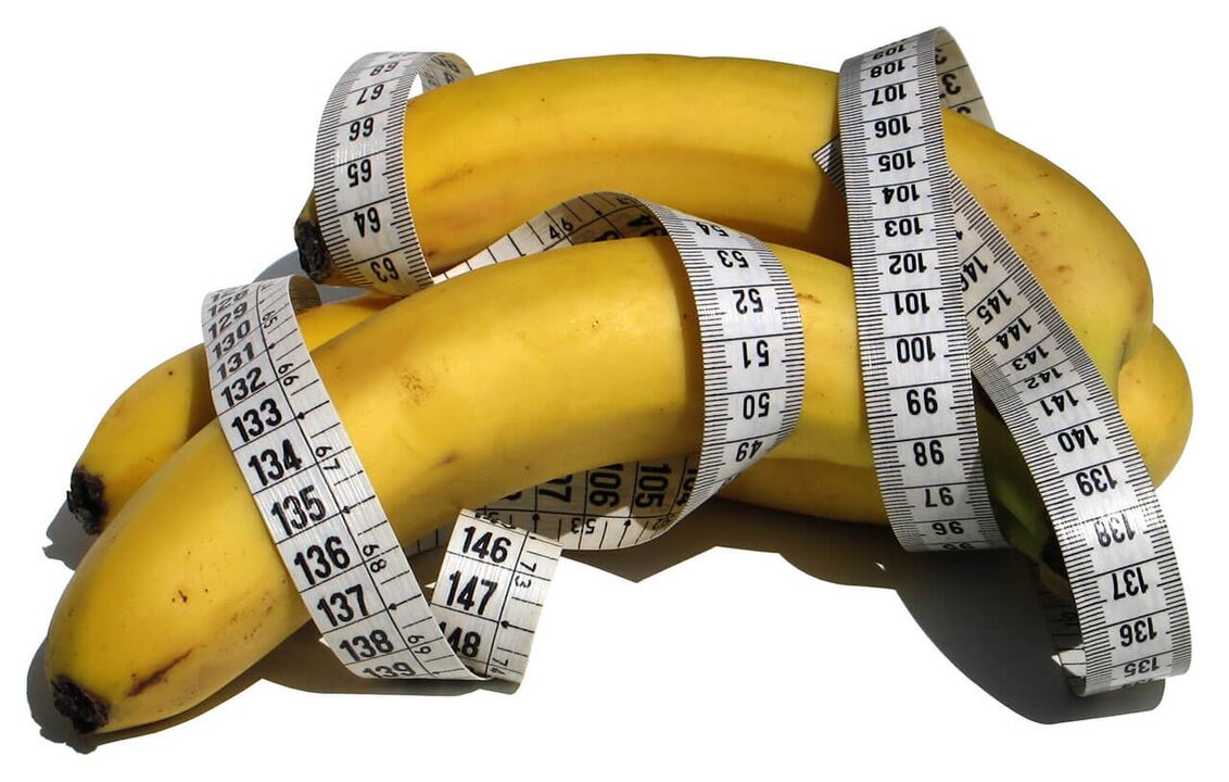 Increased penis - centimeters in bananas